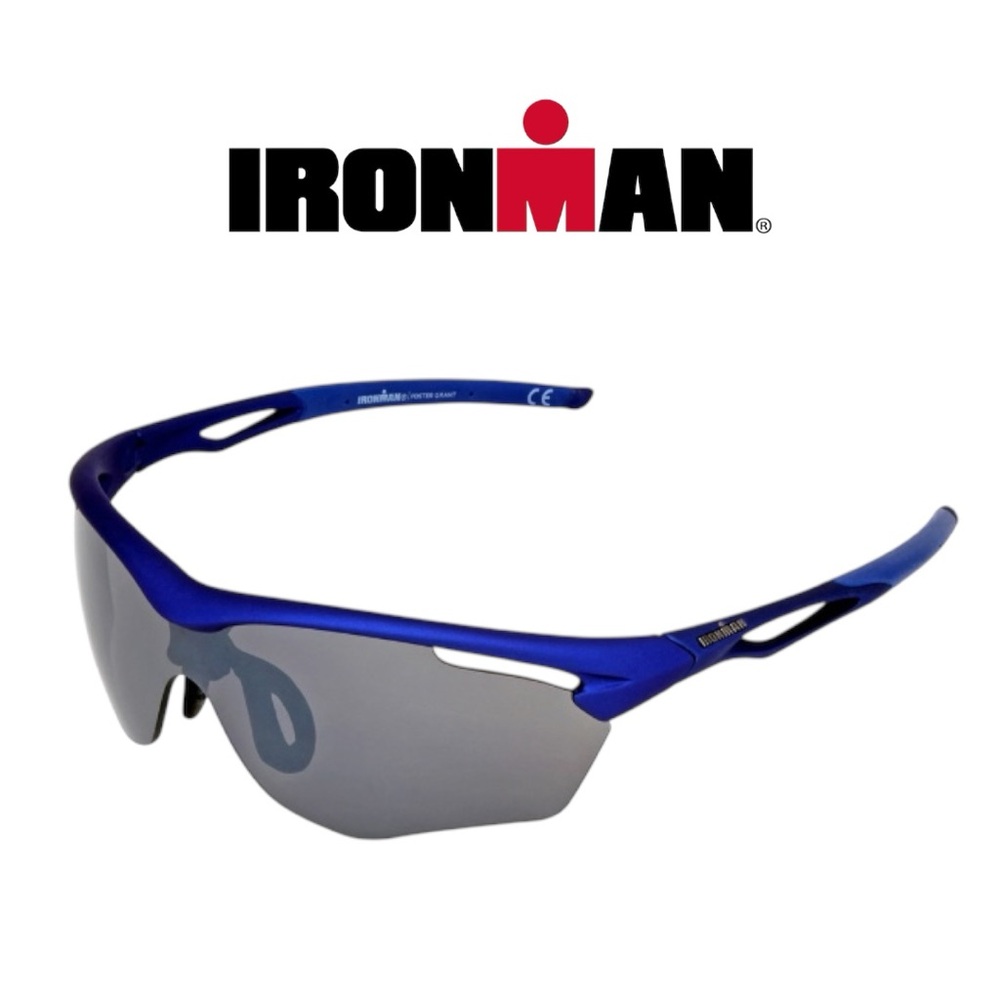 IRONMAN IronFlex Blue Mens‎ Wrap Sunglasses 100% UVA-UVB Protection